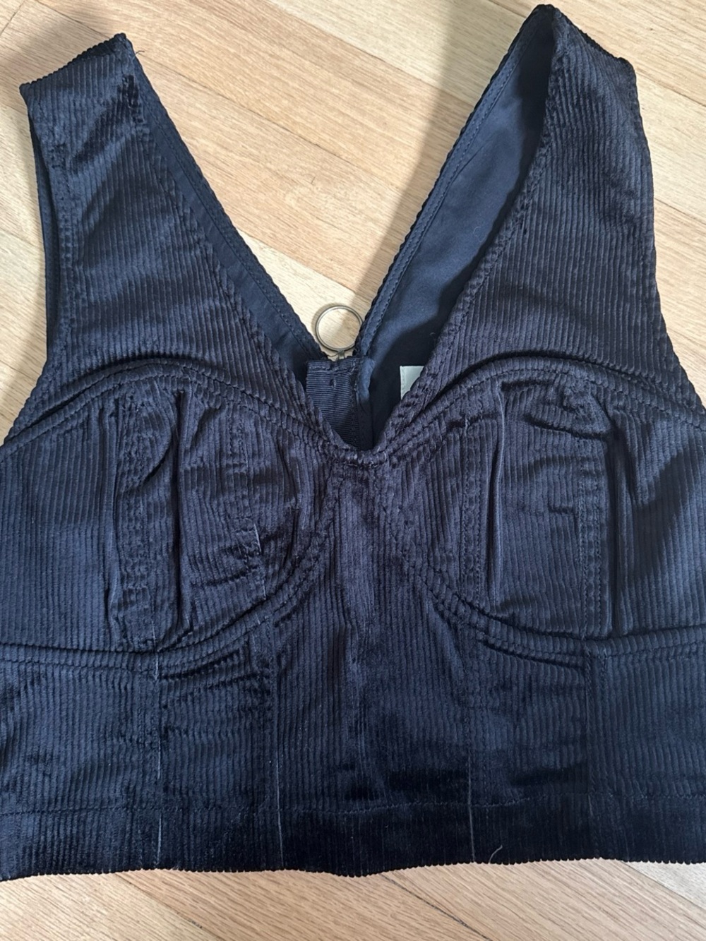 Maeve Black Garment Label with Yellow Logo